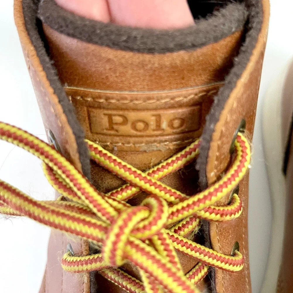 Polo Ralph Lauren Leather Chukka Sneaker Boots Sz 5 Minimalist Rugged‎ Casual